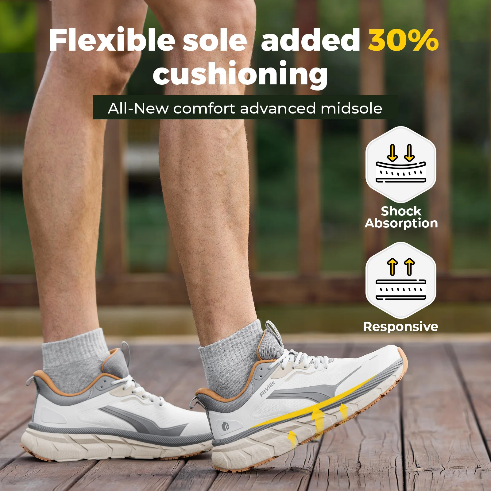 FitVille Extra Wide Toe Men's  - огляд і ціна Wide Toe Box Running Sneakers