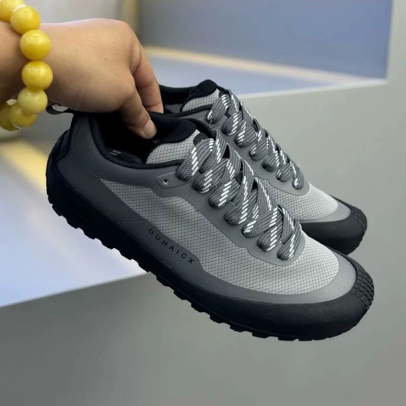 Solid Tone Anti Slip Men Low T - огляд і ціна Knit Fabric Lace Up Sneakers