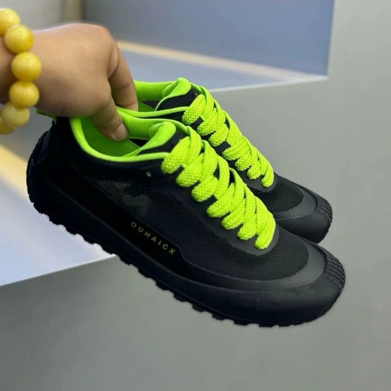 Solid Tone Anti Slip Men Low T - огляд і ціна Knit Fabric Lace Up Sneakers
