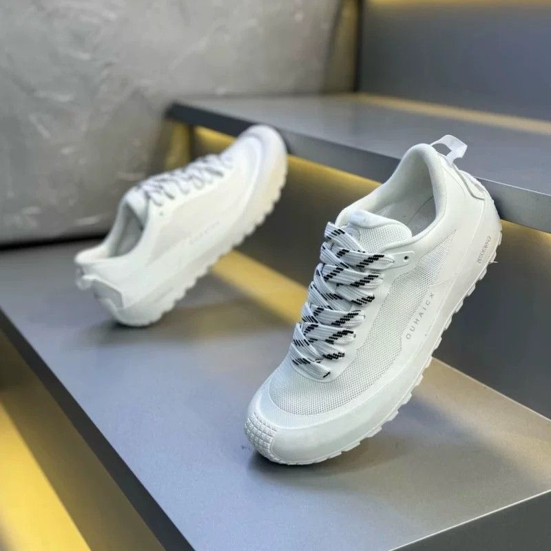 Solid Tone Anti Slip Men Low T - огляд і ціна Knit Fabric Lace Up Sneakers